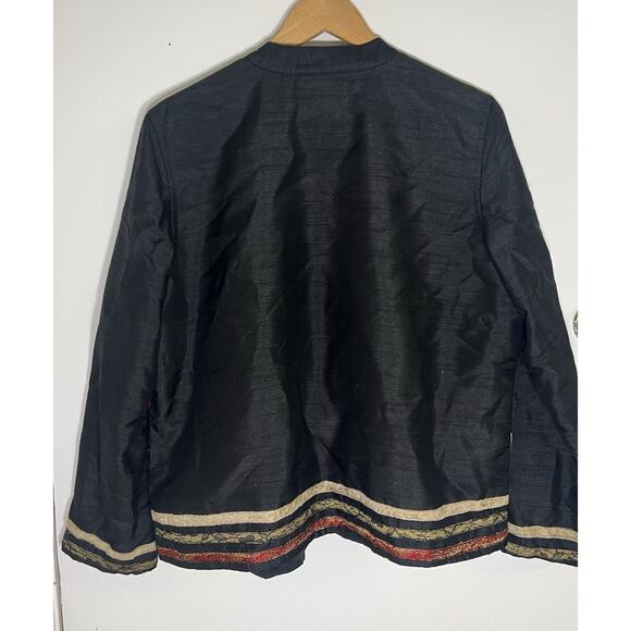 Choices Womens Size Large Button Up Jacket Artsy Patchwork Texture Long Sleeve - Picture 2 of 10